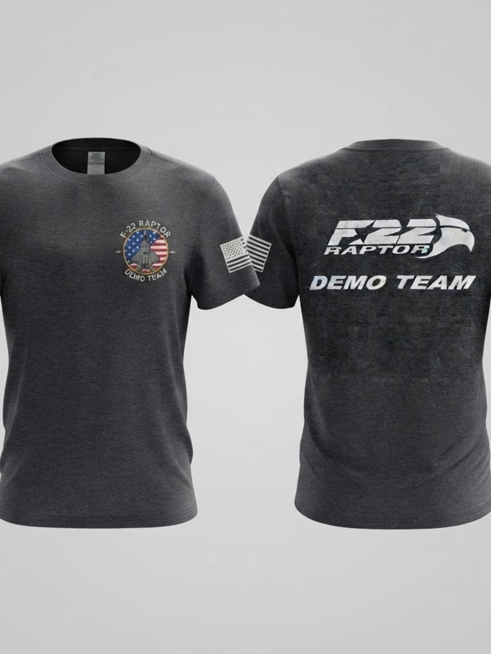 F-22 Raptor Demo Team T-Shirt Men’s Large USAF Fighter Jet Military Gray fair